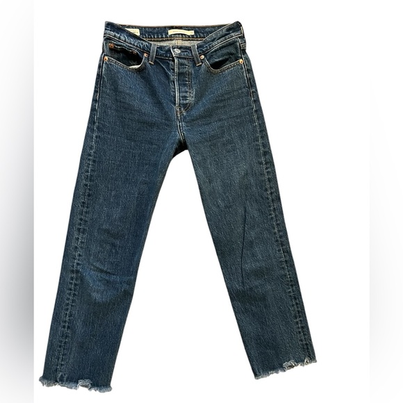 Levi's Dark Blue Distressed Jeans - Picture 2 of 4